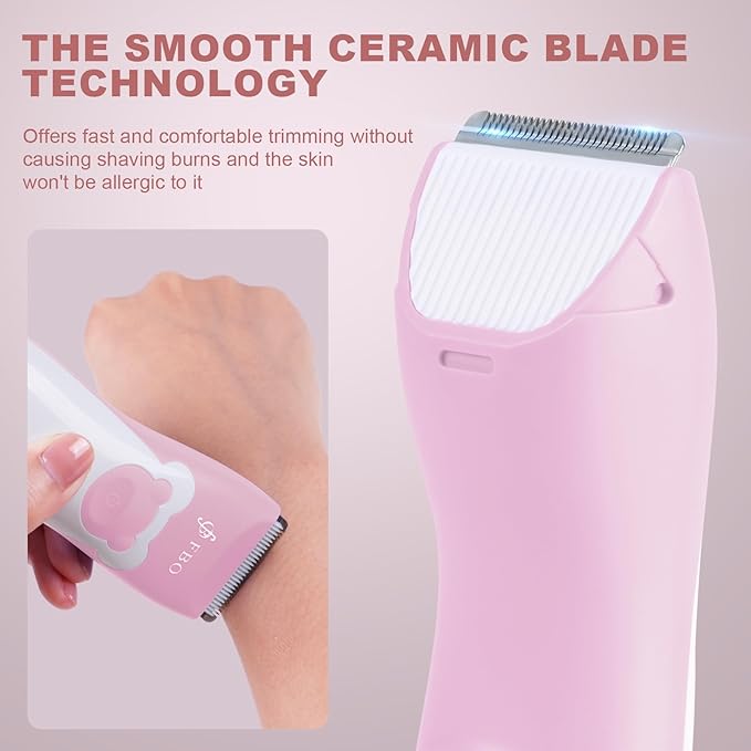 FBO Bear Baby Hair Clippers Pro Quiet Waterproof Painless for Infants & Toddlers
