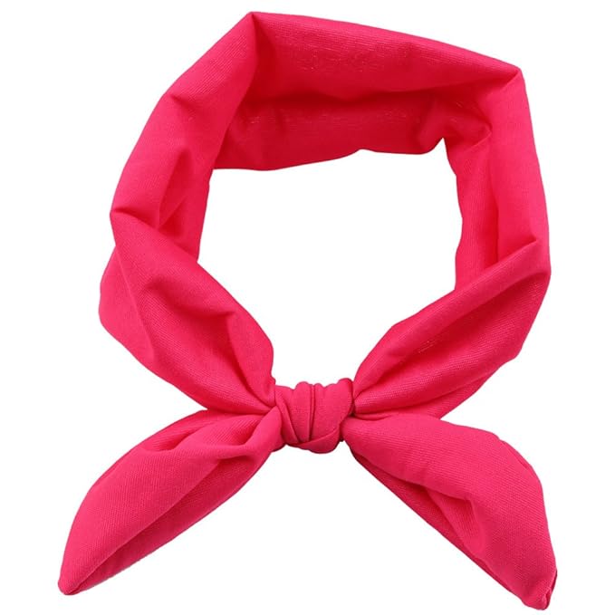 Baby Girl's Cute Toddler Bow Headbands Bowknot Rabbit Hairband Headwear for Daily Life Travel Photography (Fuchsia)