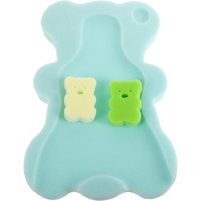 Totority Baby Bath Seat Newborn Bath Sponge Mat Soft Breathable Non Slip Infant Pad for Tub and Sink 19.68X11.81X1.57In Machine Washable Cushion