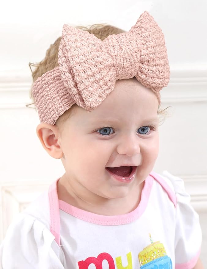Stretchy Baby Girl Headbands Bows, Infant Headband Bows for Baby Bonnet Newborn Head Wraps Toddler Unisex (TD009)