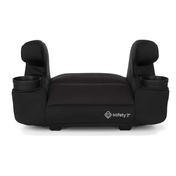 Safety 1st Comfort Ride Lite Booster Car Seat, 2-Pack, Lightweight Backless Booster Seat, Machine Washable, Dishwasher Safe Cup Holders, USA-Made, Fits Kids 40-100 lbs, 43.4-57", Pure Black