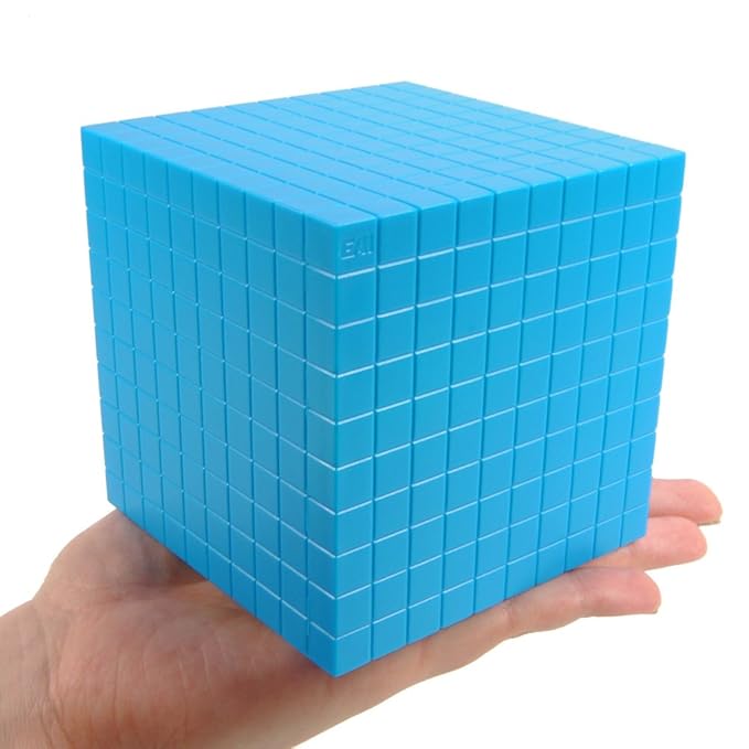 EAI Education Base Ten Thousand Cube: Blue Plastic