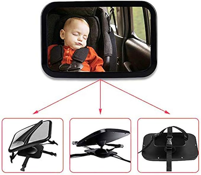Baby Car Mirror, Safety Car Seat Mirror for Rear Facing Infant with Wide Crystal Clear View, for Newborns and Young Children, Crash Tested and Certified for Safety