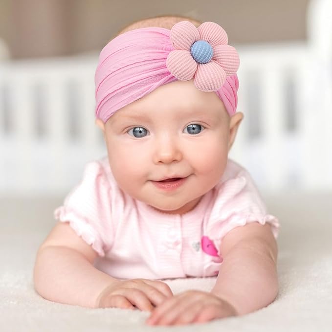 AQOKKA Baby Flower Headbands Nylon Baby Girl Headbands Soft Handmade Hairbands Toddler Hair Accessories for Girls Baby Newborn Infant Kids