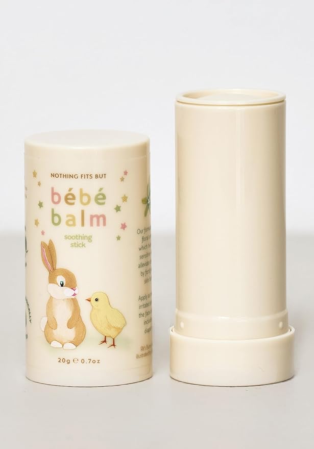 Vegan Bebe Baby Balm Stick, EWG Green Saliva and Diaper Rash Relief Stick, Soothing & Hydrating Sensitive Skin Balm for Newborns, Korean Baby Skincare with Shea Butter and Argan Oil, 0.7 Oz