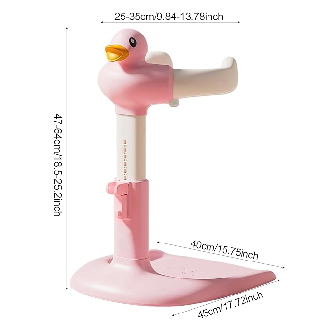 Adjustable Baby Shower Stand with Anti-Slip Base,Bath Shower Standing Support Stand,Portable Bath Helper Bath Support for Infants Portable Bath Helper for Baby 8-24 Months (Yellow-C)