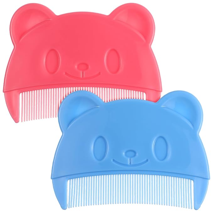 Toyvian 6 Pcs Cradle Cap Combs: Cradle Cap Brush, Plastic Cute Bear Shaped Baby Hair Combs - Double Sided & Gentle Touch - Fine Tooth Bath Brush for Newborn Baby Dandruff (Random Color）