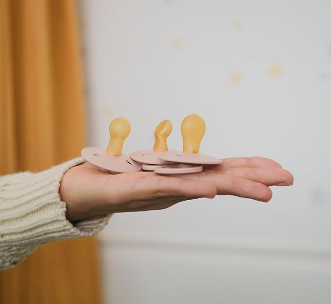BIBS Pacifiers 0-6 Months | 3-Pack Soothers | BPA-Free Symmetrical Nipple | Made in Denmark | Ivory Try-It Collection (Ivory)
