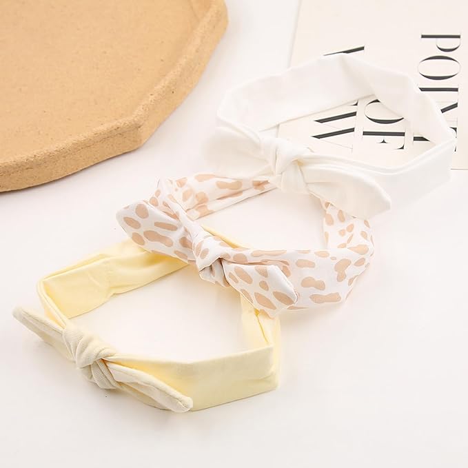 KIDOCHEESE Baby Headbands Soft Stretchy Baby Girl Bows Newborn Infant Toddler Headwrap Hair Accessories