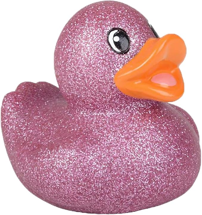 The Dreidel Company Glitter Rubber Duck Toy Assortment Duckies for Kids, Bath Birthday Gifts Baby Showers Summer Beach and Pool Activity, 2" (20-Pack)