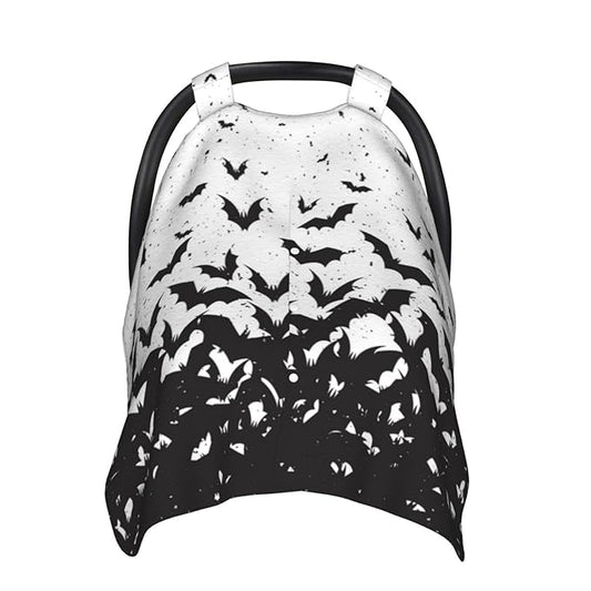 Halloween Bats Car Seat Covers Canopy for Baby, Nursing Cover Infant Carseat Cover Soft Breastfeeding Covers for Shower Gift Newborn