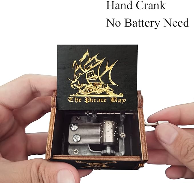 Caribbeann music box, Wooden Hand Crank Music Box, Wooden Toys for Movie Fans, Gifts for Kids/Sons/Daughters, Perfect for Valentine's Day, Birthday, Halloween and Christmas. (Caribbeann song)