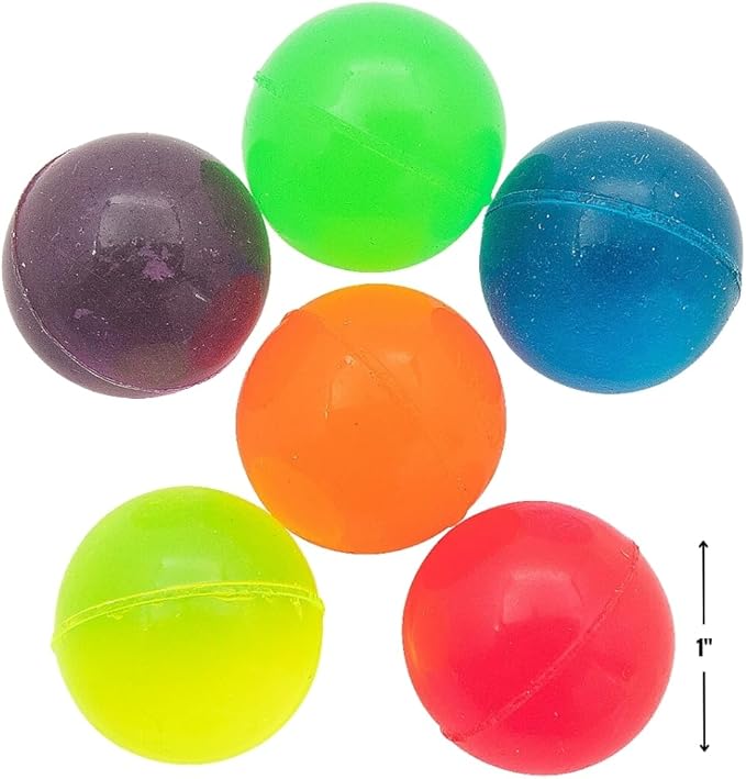 Fun Express Neon Bouncing Balls Assortment (Bulk Set of 144) Party Supplies