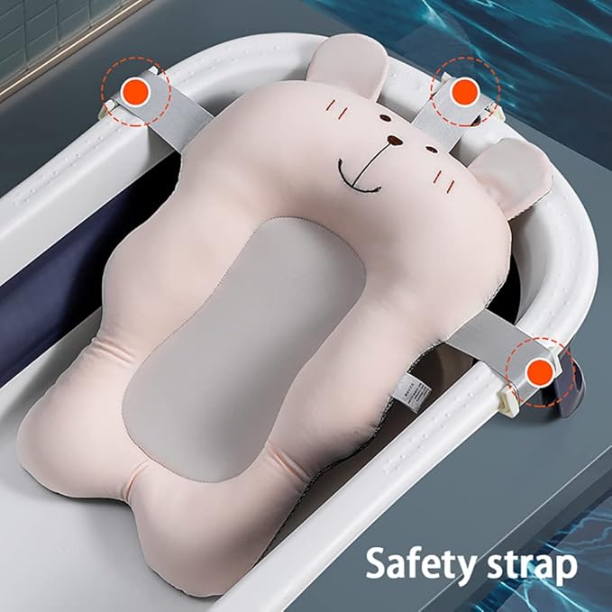 Baby Bath Cushion Bathtub Cushion Floating Seat Cartoon Infant Bathtub Mats Newborn 3D Mesh Seat Support Baby Shower Pads Choke Prevention Back Protection 18.9inchx11.81inch, Type 2