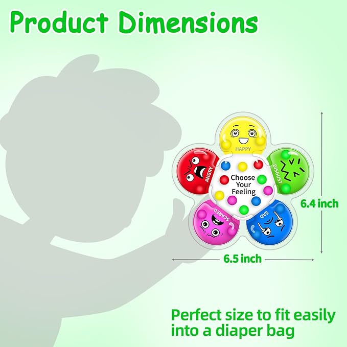 KidSquare Color Sorting Sensory Toys for Kids with Autism, Autistic 5-7, Gifts for Kids, Feelings Wheel Social Emotional Learning Activities, Fine Motor Skills Calming Fidget Toys, Ages 3+