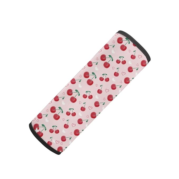 AFPANQZ Cherry Print Car Safety Seat Belt Covers for Kids 2 Pack Strap Shoulder Pad Soft Comfort Seatbelt Covers Pad Cushion Comfortable Shoulder Protectors Pad Universal Seat Straps Belt Covers