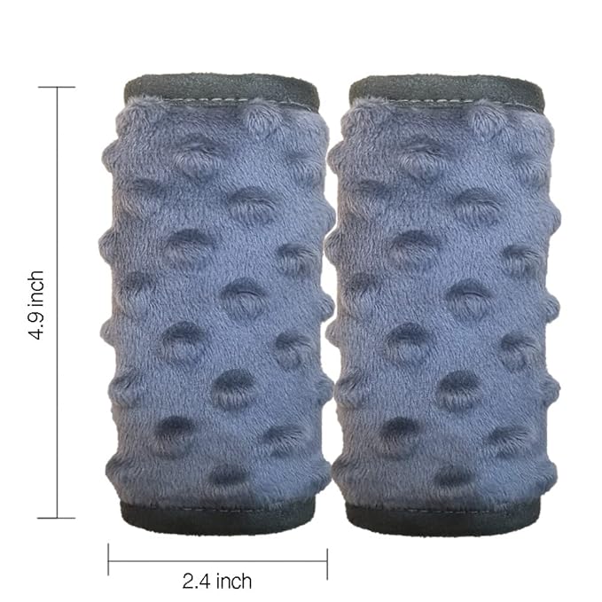 DODO NICI car seat Strap Cover for Baby, seat Belt Cover Cushion, Belt Pads fit Baby Carrier/Pushchair/Stroller, Cozy Peace Dotted Minky, Solid Grey
