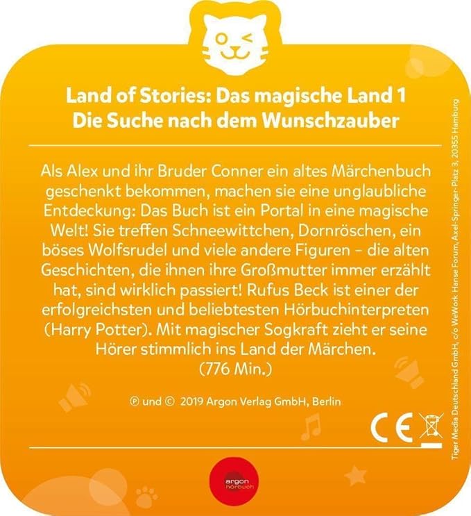 tigermedia tigercard Land of Stories Das magische Land 1 Abenteuer Zauber Magie Geschichte tigerbox Music Box CD Box Children's Radio Play Audio Book Songs
