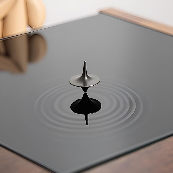 Silver Spinning Top,Portable Precision Metal Spinner Top Premium Exquisite Perfect Balance Desktop Gyro Toys Vintage Totem Zinc Alloy Toy Spinning Top Desk, Novelty Spinning Tops