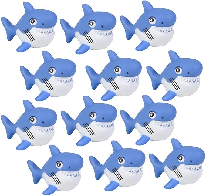 Rhode Island Novelty 2.75 Inch Rubber Water Squirting Sharks, One Dozen