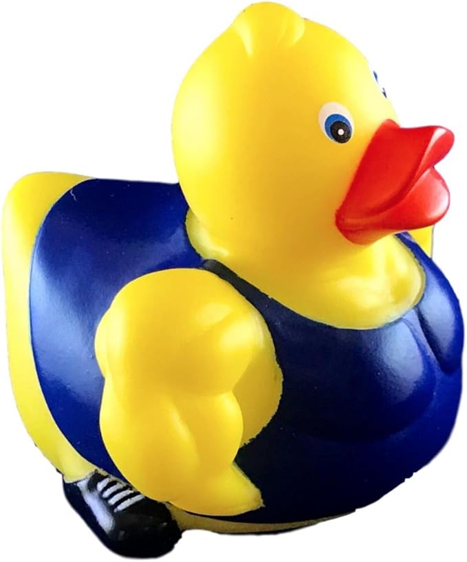 3" Bodybuilder Rubber Duck [Floats Upright] - Baby Safe Bathtub Bathing Toy