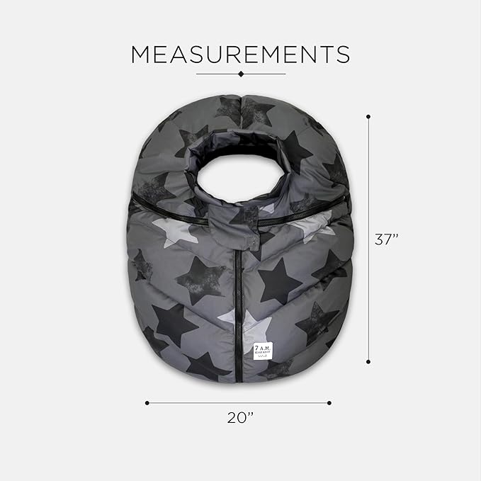 7AM Enfant Car Seat Covers - Cocoon Baby Cover for Boys & Girls, Rain & Snow Repellent, Breathable Windproof, Center Zipper, Universal Fit for Infant Car Seat (0-12M) (Stella)
