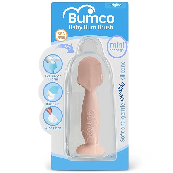 Bumco Diaper Cream Spatula (Mini) - BPA-free Butt Paste Diaper Cream Applicator, Soft & Flexible Diaper Rash Cream Applicator, Butt Spatula Baby, Mom-Invented Diaper Bag Essentials (Dusty Pink)