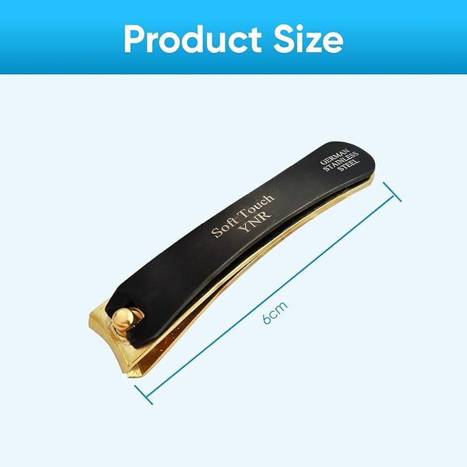 YNR Baby Nail Clippers Set – Safe & Ergonomic Stainless Steel Clippers for Newborns & Infants | Gentle Baby Manicure Grooming Tool | (Black & Gold)