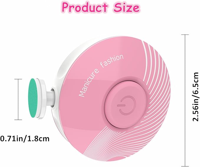 Baby Nail Trimmer Electric Baby Nail File, Baby Nail Clippers, 6 Grinding Heads, Safe Easy Quiet Baby Nail Grooming Care Kit for Newborn Infant Toddler Kids Adult Toes Fingernails (BabyPink)