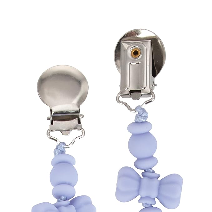 Nuby Pacifinder Silicone Pacifier Clip - Baby Pacifier Holder Clip with Convenient Hook Loop - Bowtie