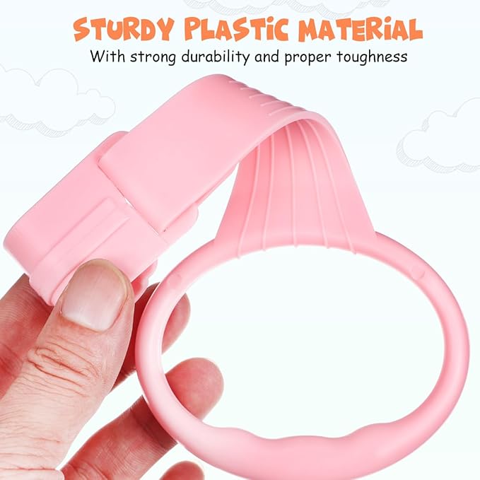 TOYANDONA Baby Pull up Rings for Playpen 4Pcs Infant Crib Hanging Rings Baby Stand up Walking Assistant Handles Easy Install Nursery Activity Toy 7.71X3.54X0.90In