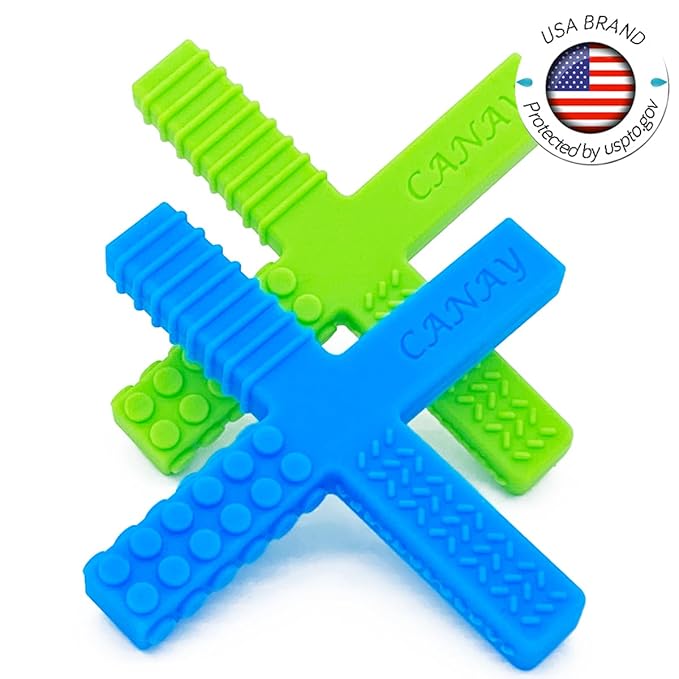 Xtra Tough Sensory Chew Stick Toys for Kids, Boys & Girls – Designed for Autism, Teething, Chewing, ADHD, SPD, Oral Motor Needs – for Moderate & Aggressive Chewers (2 Pack)