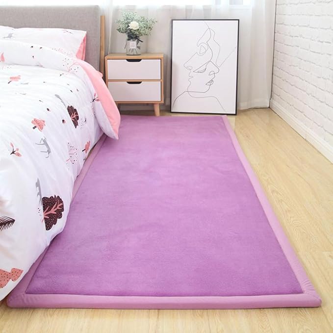 Play Crawling mat for Nursery Baby, Extra Soft Activity Floor Mat for Kids Playroom Bedroom-Purple cyan-80 * 150cm