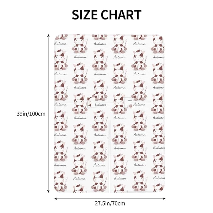 Personalized Cute Cow Baby Infant Car Seats Canopy for Babies with Name, Custom Multi-use Blankets for Baby Boys Girls, Peekaboo Minky Nursing Breastfeeding Stroller Cover Canopies for Newborn