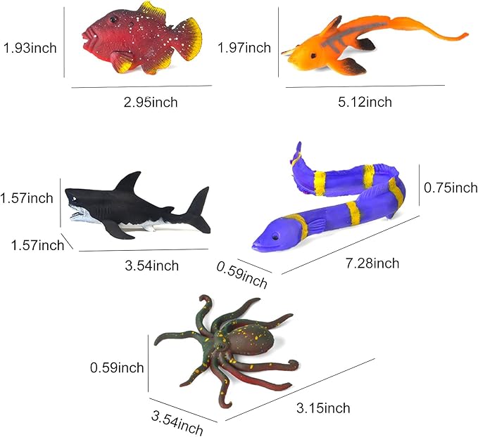 12 Pack Color Changing Sea Animal Toys,Change Color Ocean Animals Figures,Mold Free Bath Toys for Toddlers Kids,Water Table Toys,Rubber Floating Fish Toys for Themed Party Supplies,Goodie Bags Fillers