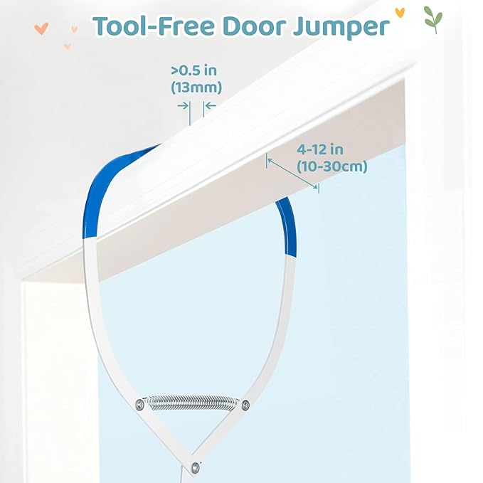 Slevoo Baby Jumper, Baby Doorway Jumper for Babies 6-12 Months, with Easy to Use Clamp and Adjustable Strap, Grey