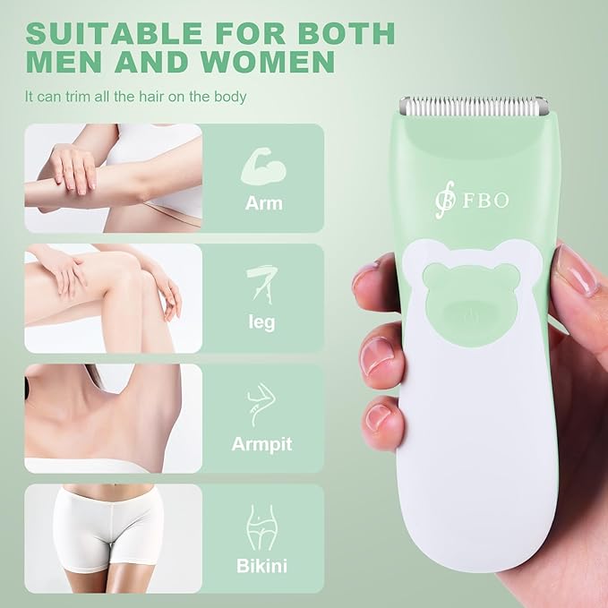FBO Bear Baby Hair Clippers Pro Quiet Waterproof Painless for Infants & Toddlers
