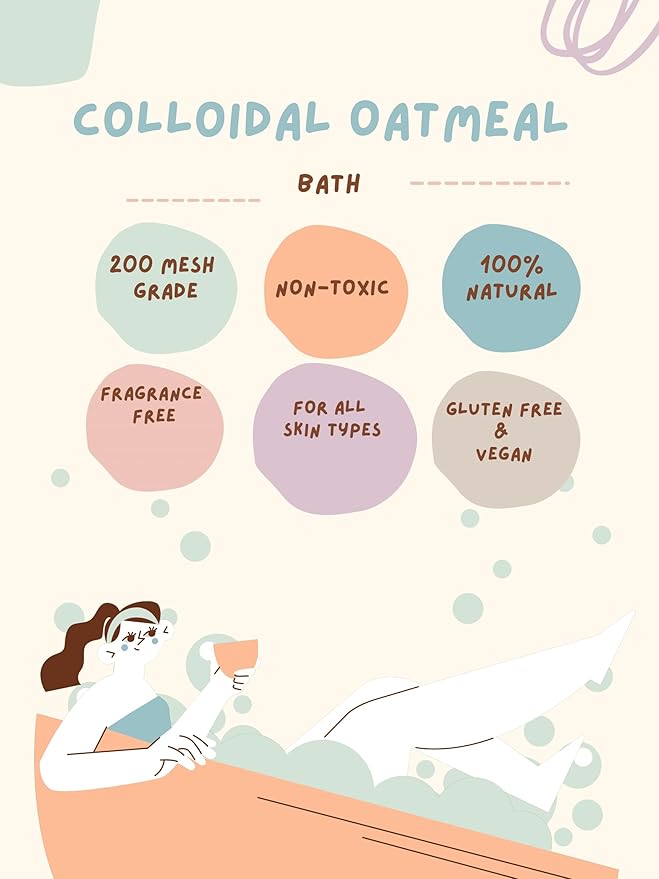 Shea Organics Colloidal Oatmeal Powder | Gentle Soothing Bath Treatment for Sensitive Skin | Natural Oat Bath for Babies & Adults | Ideal for DIY Skincare & Soap Making | 16 Ounce- Pack of 1