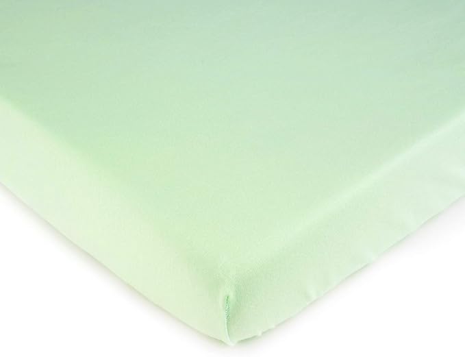 Pack N Play Sheets Fitted 27 x 39, Compatible with Graco Pack N Play or Similar - 100% Jersey Cotton - Soft, Durable - 2 Pack (Light-Dark Green, Guava Lotus & Baby Bjorn 24x42)