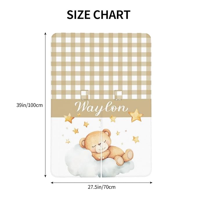 Personalized Name Car Seat Covers for Baby Girls Boys, Custom Cute Bear Baby Carseat Canopy, Nursing Cover for Breastfeeding, Strollers Car Seat Canopies for Babies Infant Newborn