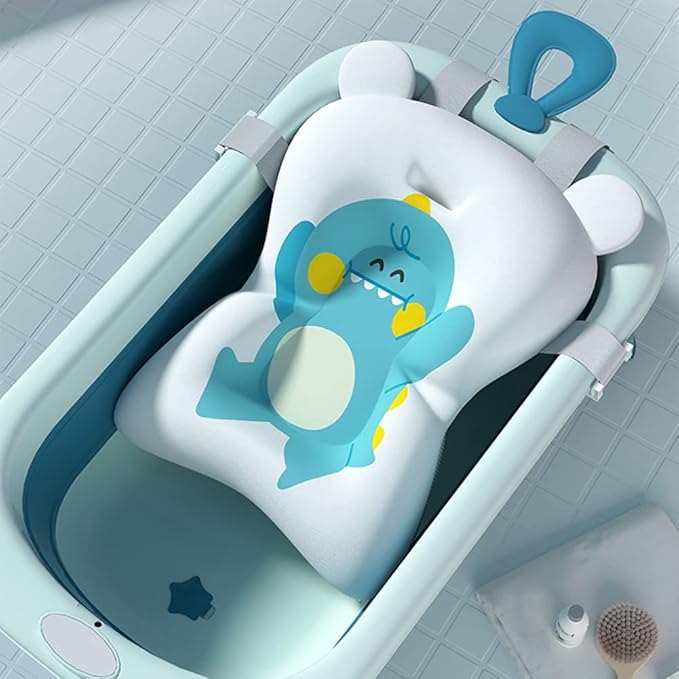 Surakey Baby Bath Cushion Non-Slip Bath Pad Bath Seat for Toddler Infant Newborn Bathtub Mesh Cushion Bath Mats Newborn Floating Tub Pillow Cushion Safety Seat Pad (Green)