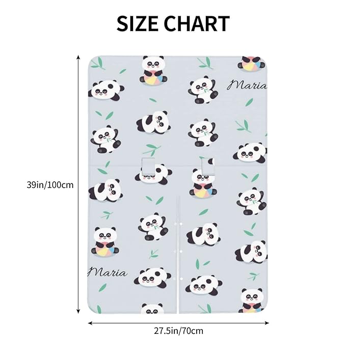 Personalized Cute Panda Bamboo Baby Infant Car Seats Canopy for Baby with Name, Custom Lightweight Covers for Baby Boys Girls, Minky Nursing Breastfeeding Stroller Cover Canopies for Newborn
