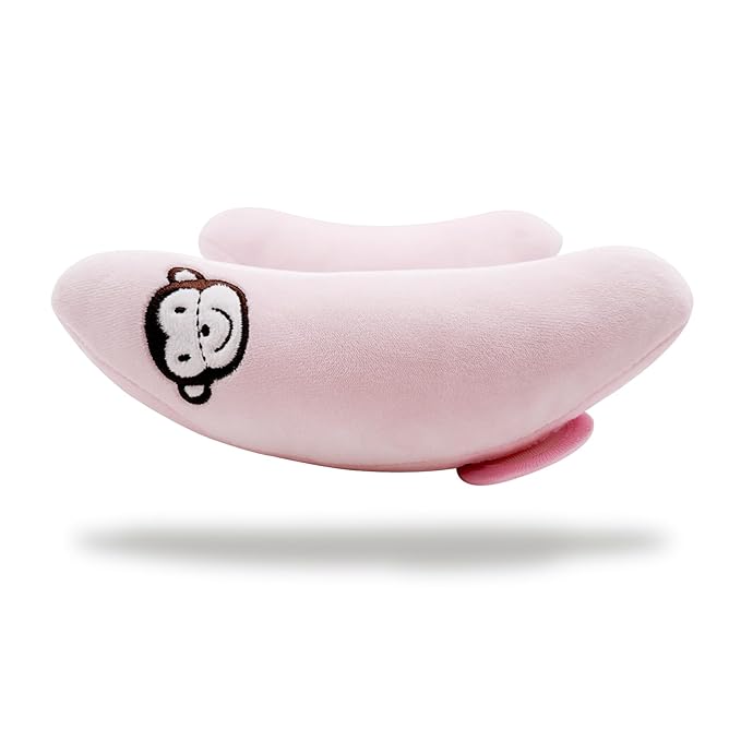 Baby Head Neck Support Pillow,Adjustable Baby Car Seat Head Neck Support,Portable Travel Pillow Cushion for Car Seat,Stroller Headrest Pillow,U-Shape Neck Support Pillow for Infants,Light Pink