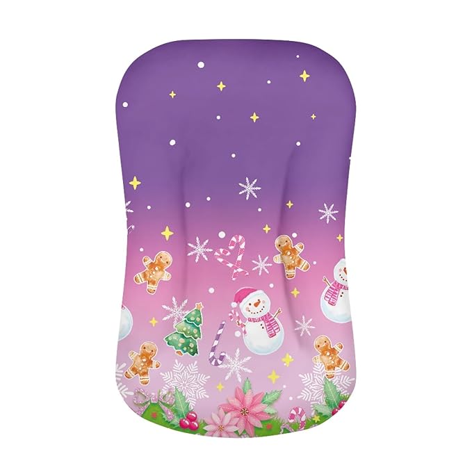 Snowman Gingerbread Man Baby Lounger Cover Newborn Lounger Replacement Cover for Baby Girls Soft, Christmas Cozy & Breathable Replacement Pad for Baby Lounger