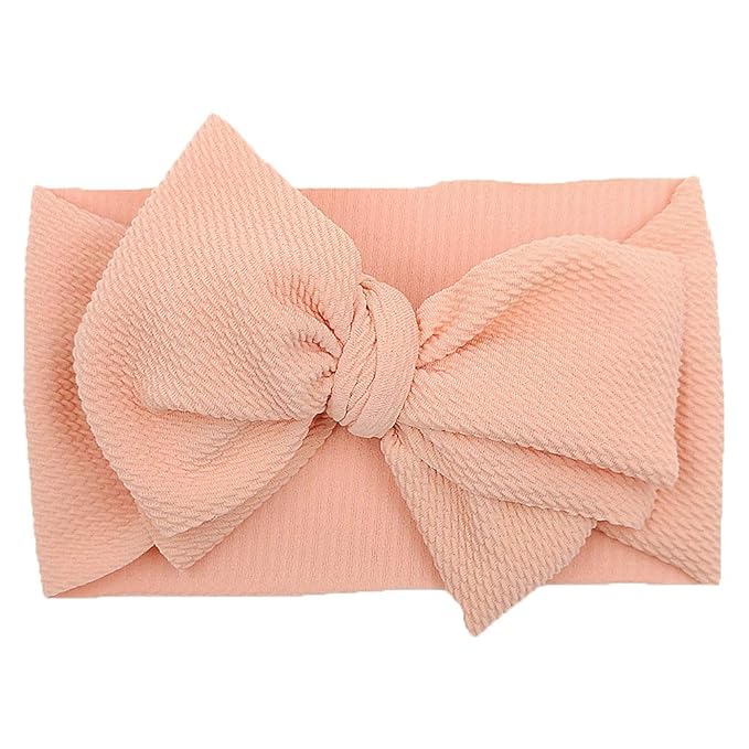 KIDOCHEESE Big Bows Headbands with Elastics Nylon Oversized Head Wraps and Large Hair Accessories for Newborns, Infants, Toddlers, and Kids