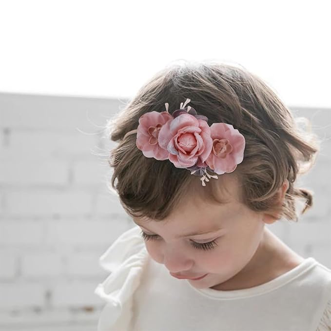 OOSAKU Baby Girl Flower Headbands Set Elastic Floral Headbands Soft Nylon Hair Band for Newborn Toddler Hair Accessories (Z3)
