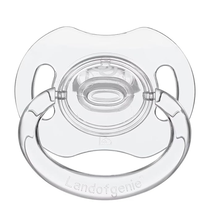 Landofgenie Large Shield Adult Size Pacifiers Bone Shape Transparent Design Pacifier White