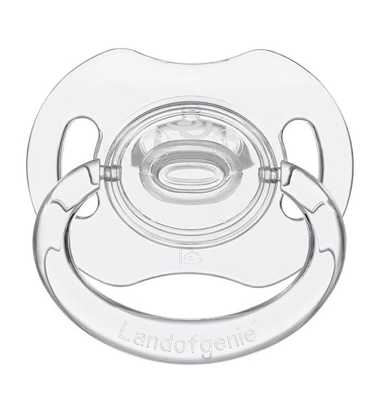 Landofgenie Large Shield Adult Size Pacifiers Bone Shape Transparent Design Pacifier White