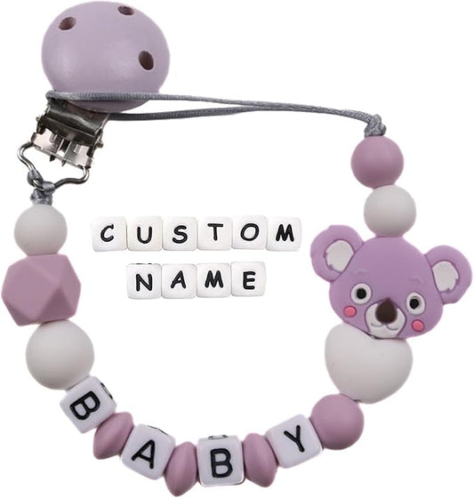 Custom Pacifier Clip with Customized Name Customized Stroller Clip Holder with Name Personalized Pacifier Holder