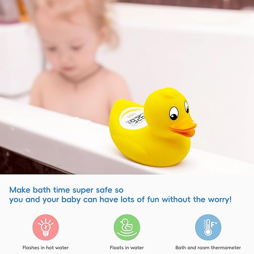 b&h Digital Duckling Baby Bath Thermometer, Infant Safe Floating Water Temperature Thermometer and Baby Bath Time Toy – Easy to Read Display | BPA-Free
